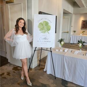 White Tulle Sleeve Dress